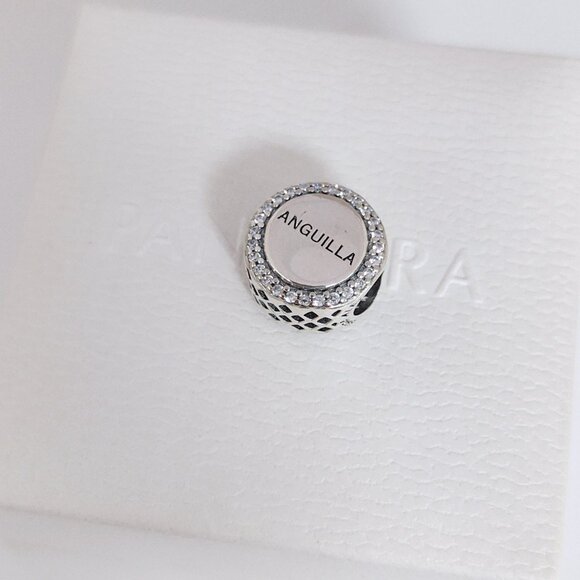 Pandora Anguilla Flag Bead Charm Bracelet Pendant S925 Silver with box - Picture 9 of 9